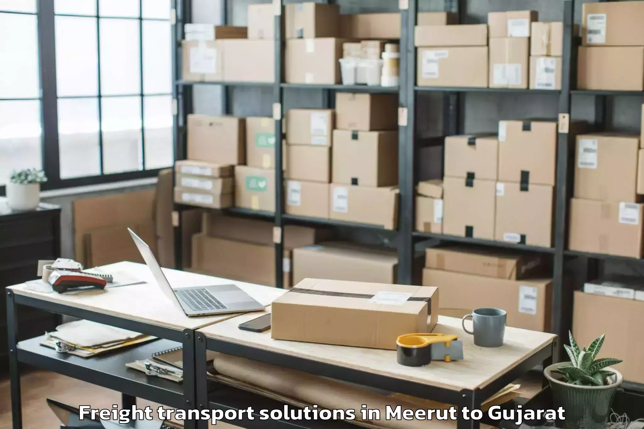 Top Meerut to Halol Freight Transport Solutions Available